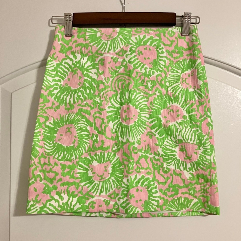Lilly Pulitzer 'Sunnyside Lions' print cotton mini skirt size 4